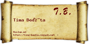Tima Beáta névjegykártya